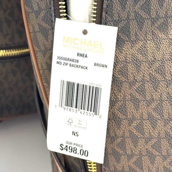 Michael Kors Rhea Medium Signature Logo Backpack Brown Signature main image 8